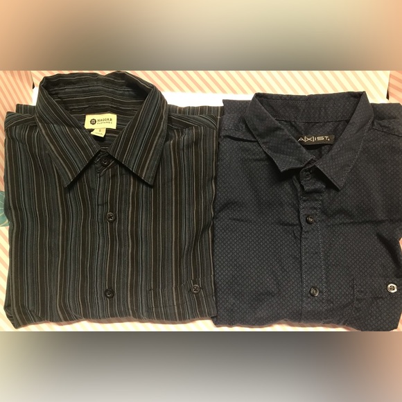 2 pcs MENS  HAGGAR & AXIST long-sleeved dress shirt used very good condition - Picture 3 of 14